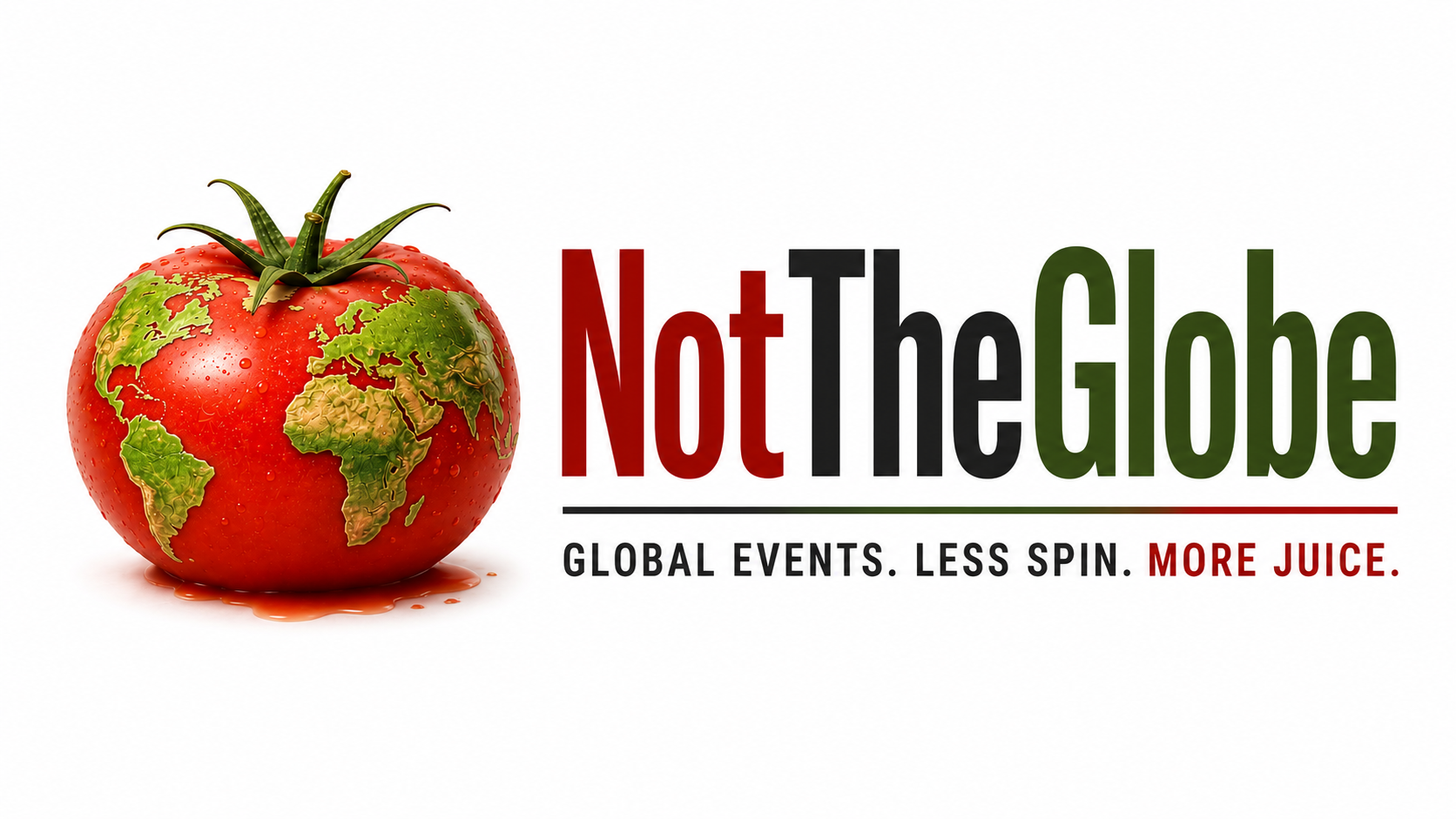 NotTheGlobe — a tomato shaped like the globe, dripping juice